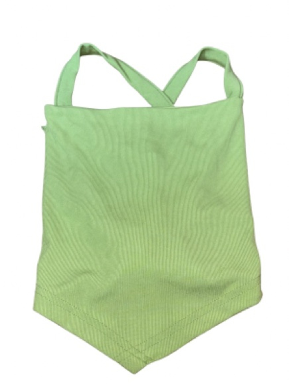 Lime Green Lace Up Back Handkerchief Hem Crop Top Womens Festival Y2K